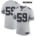 Women's NCAA Ohio State Buckeyes Isaiah Prince #59 College Stitched No Name Authentic Nike Gray Football Jersey GB20W16PU